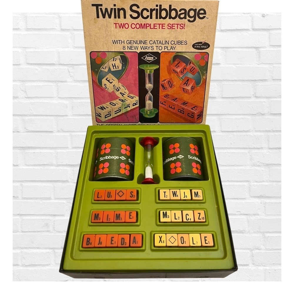 Vintage 1965 Twin Scribbage Word Game Kids and Adults Game Retro